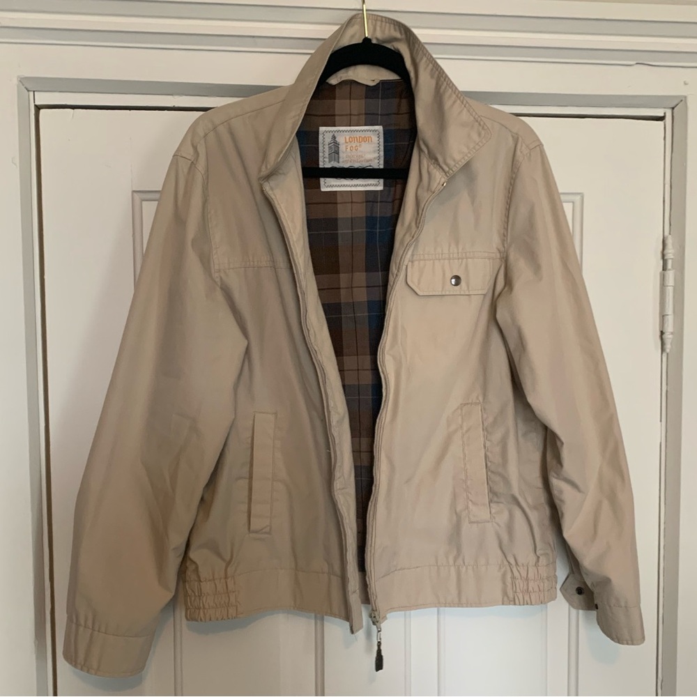 London Fog Vintage Beige Coat with Plaid Lining